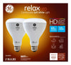 GE Lighting Relax HD BR30 E26 (Medium) LED Floodlight Bulb Soft White 65 Watt Equivalence 2 pk