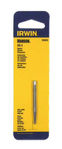 Irwin Hanson EX-1  S Carbon Steel Spiral Screw Extractor 5.4 in. 1 pc (Pack of 3)