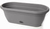 Bloem Lucca Charcoal Gray Resin Oval Window Box 7.5 H x 19 W x 9.13 D in. with Saucer