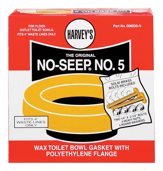 Harvey's Toilet Bowl Gasket with Wax & Flange Polyethylene