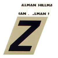 Hillman 1.5 in. Reflective Black Metal Self-Adhesive Letter Z 1 pc (Pack of 6)