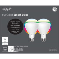 C by GE BR30 E26 (Medium) LED Smart Bulb Color Changing 65 Watt Equivalence 2 pk