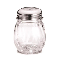 TableCraft Clear Glass/Steel Cheese/Spice Shaker 6 oz (Pack of 12)