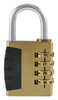 Wordlock 3.8 in. H X 1 in. W X 1 in. L Brass 4-Dial Combination Padlock