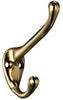 National Hardware 2 in. L Bright Brass Solid Brass Coat/Hat Hook 75 lb. cap. (Pack of 5)