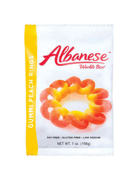 Albanese Rings Peach Gummi Candy 7 oz. (Pack of 12)