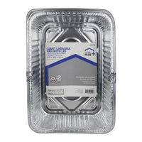 Home Plus Durable Foil 10-5/8 in. W x 14-7/16 in. L Lasagna Pan Silver 2 pk (Pack of 12)