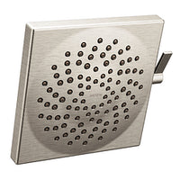 Brushed nickel two-function 8-1/2" diameter spray head rainshower