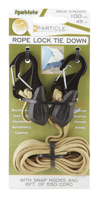 Pro Grip 054020 6' 550 Paracord Rope Lock Tie Down With Snap Hooks