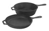 Lodge Logic Cast Iron Skillet Set 10 in. 3.2 qt Black