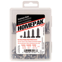 Homepak Assorted in. Phillips Pan Head Stainless Steel Sheet Metal Screw Kit