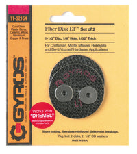 Gyros Tools Fiber Disk LT 1-1/2 in. D X 1/8 in. Fiberglass Low Tensile Strength Cutting Disc 2 pc