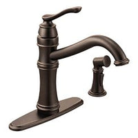 Oil rubbed bronze one-handle high arc kitchen faucet