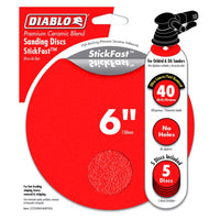 Diablo 6 in. Ceramic Blend Adhesive Random Orbital Sanding Disc 40 Grit Ultra Coarse 5 pk