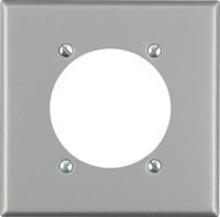 Leviton Silver 2 gang Stainless Steel Single Outlet Wall Plate 1 pk