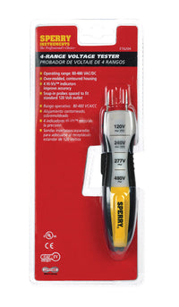 Sperry Black/Yellow 80/480 VAC/VDC 4-Range Voltage Tester 3.6 W in.