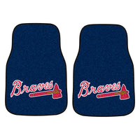 MLB - Atlanta Braves Tomahawk Carpet Car Mat Set - 2 Pieces