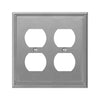 Amerelle Metro Brushed Nickel 2 gang Die-Cast Metal Duplex Wall Plate 1 pk