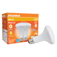 Sylvania Natural BR30 E26 (Medium) LED Floodlight Bulb Cool White 65 Watt Equivalence 2 pk