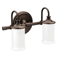 OIL RUBBED BRONZE TWO GLOBE BATH LIGHT