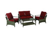 Living Accents Valencia 4 pc Brown Aluminum Deep Seating Set Red