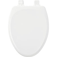 Mayfair Slow Close Elongated White Molded Wood Toilet Seat