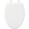 Mayfair Slow Close Elongated White Molded Wood Toilet Seat