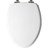 Mayfair Slow Close Elongated White Molded Wood Toilet Seat