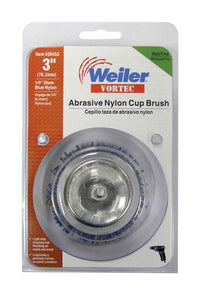 Weiler Vortec 3 in. D X 1/4 in. Medium/Fine Abrasive Nylon Cup Brush 4500 rpm 1 pc