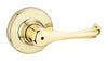 Kwikset  Dorian  Polished Brass  Steel  Privacy Lever  3  Right Handed