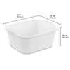 Sterilite Corporation Heavy Duty Plastic White Dishpan 18 qt. Capacity, 16-7/8 x 14 x 7-3/8 in.