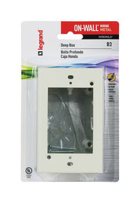 Wiremold Ivory Rectangle Metal 1-Gang Weather Resistant Outlet Box 1.5 H in.