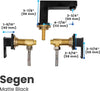 Sëgen - Three Holes Vessel Lavatory Faucet for Bathroom Sink - Brass - WaterSense and cUPC Certified - Ceramic Cartridge (Matte Black)