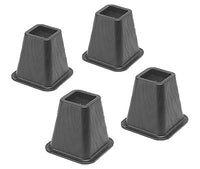 Whitmor Plastic Bed Risers Black 6.38 in. W X 6.38 in. L 4 pk