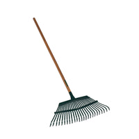 Seymour S300 DuraLite 25 Tine Steel Leaf Rake Wood Handle