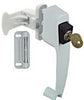 National Hardware White Zinc Push Button Keyed Latch 1 pk