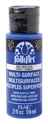 Plaid FolkArt Satin Cobalt Blue Hobby Paint 2 oz. (Pack of 3)