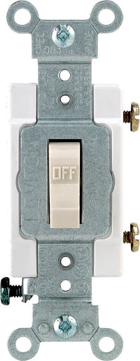 Leviton 20 amps Single Pole Toggle AC Quiet Switch Light Almond 1 pk