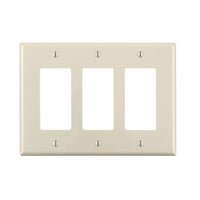 Leviton Decora Light Almond 3 gang Thermoplastic Nylon Decorator Wall Plate 1 pk