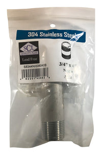 Smith-Cooper 3/4 in. MPT Stainless Steel 4 in. L Nipple