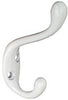 National Hardware 2.35 in. L White Zinc Heavy Duty Coat/Hat Hook 75 lb. cap. 1 pk