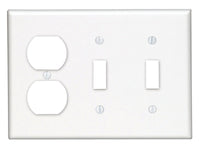 Leviton White 3 gang Thermoset Plastic Duplex/Toggle Wall Plate 1 pk