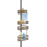 iDesign York 108 in. H X 7 in. W X 11.25 in. L Bronze Brown Shower Caddy