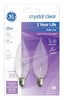 GE Lighting Crystal Clear 25 watts CA10 Decorative Light Bulb 220 lumens White (Clear) Bent Tip