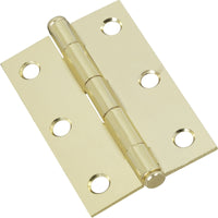 National Hardware 2.06 in. W X 3 in. L Brass Gold Steel Cabinet Hinge (Pack of 5)