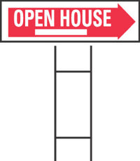 Hillman English White Open House Sign 6 in. H X 24 in. W (Pack of 6)