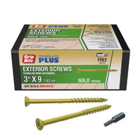 Grip-Rite PrimeGuard Plus No. 9  S X 3 in. L Star Flat Head Deck Screws 1 lb (Pack of 12)