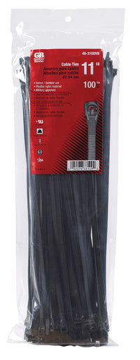 Gardner Bender 11 in. L Black Cable Tie 100 pk