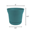 Bloem Saturn 4.5 in. H X 5 in. W Resin Traditional Planter Bermuda Teal