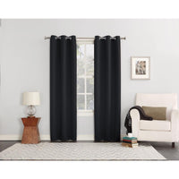 Sun Zero Norwich Black Blackout Curtains 80 in. W x 84 in. L (Pack of 2)